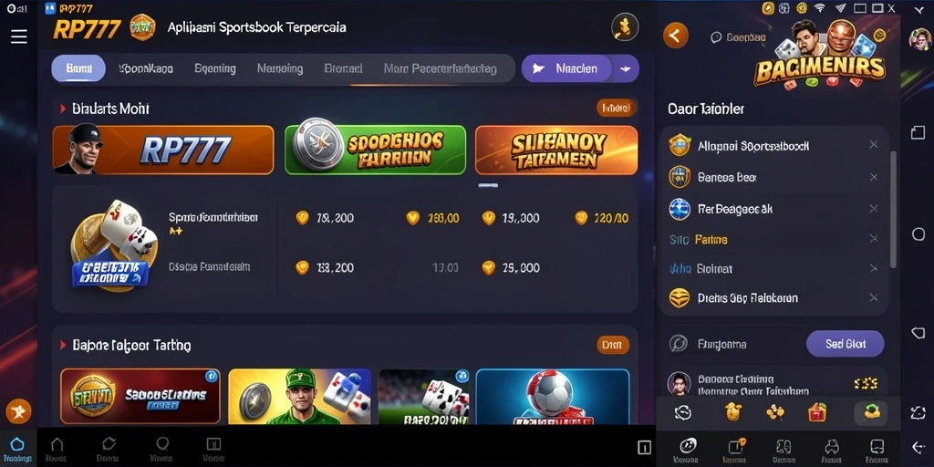 Gambaran mendetail dari tampilan permainan Sportsbook RP777.